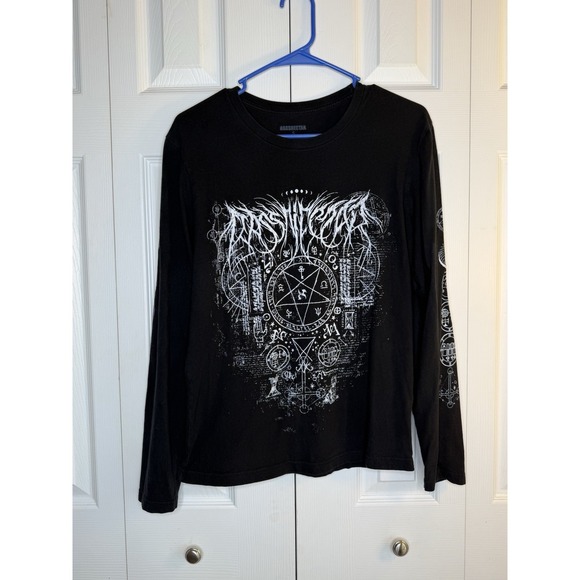 Bassnectar Tops - Bassnectar Dark Party Tee Shirt White Pentagram Sigils and Circular Patterns S